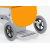 Wheels ∅ 30 cm at front and casters Ø 12.5 cm with central lock at back 