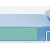 Mattress (foam) with PU cover in light blue 